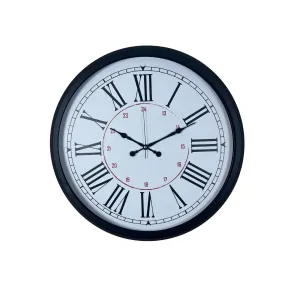 Roma Rakamlı Siyah Metal Duvar Saati 52 cm · Model 5252B