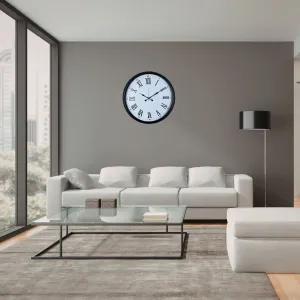 Roma Rakamlı Siyah Metal Duvar Saati 52 cm · Model 5254B