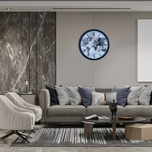 Roma Rakamlı Siyah Metal Duvar Saati 52 cm · Model 5264B