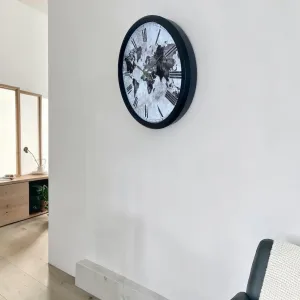 Roma Rakamlı Siyah Metal Duvar Saati 52 cm · Model 5264B