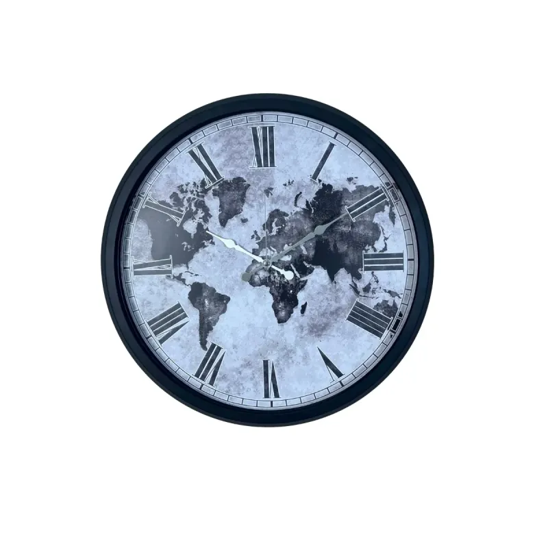 Roma Rakamlı Siyah Metal Duvar Saati 52 cm · Model 5264B