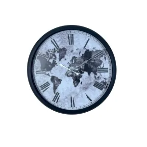 Roma Rakamlı Siyah Metal Duvar Saati 52 cm · Model 5264B