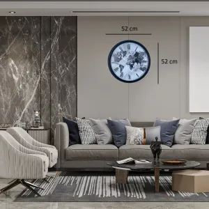 Roma Rakamlı Siyah Metal Duvar Saati 52 cm · Model 5264B