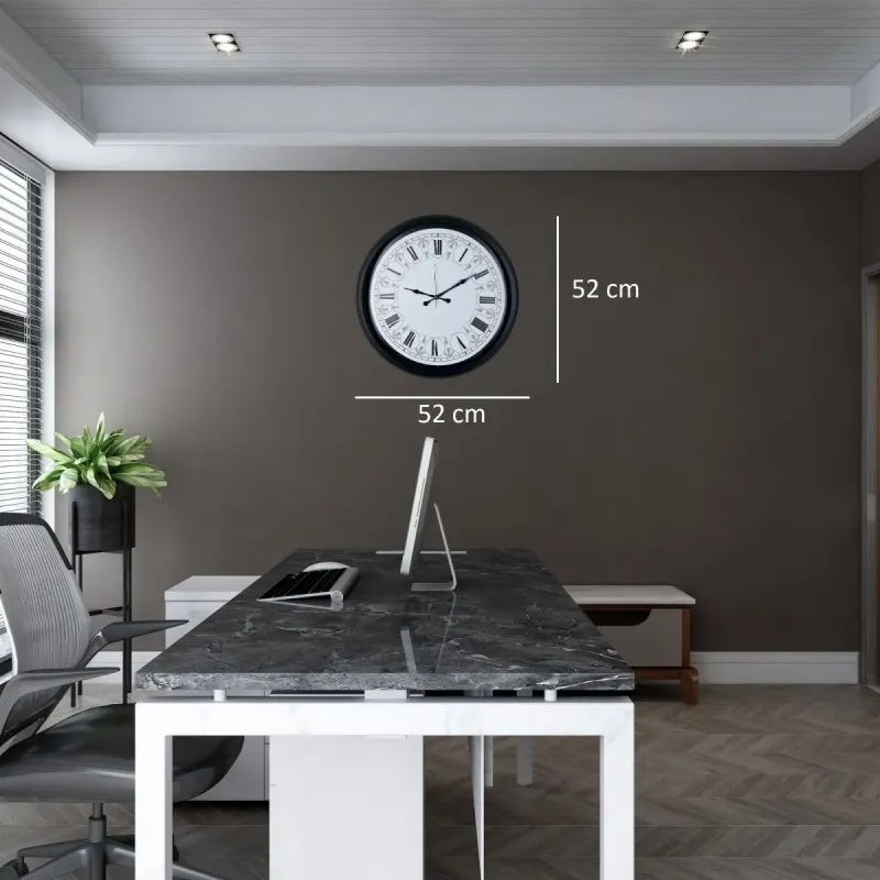 Siyah Metal Duvar Saati 52 cm · Model 5270B