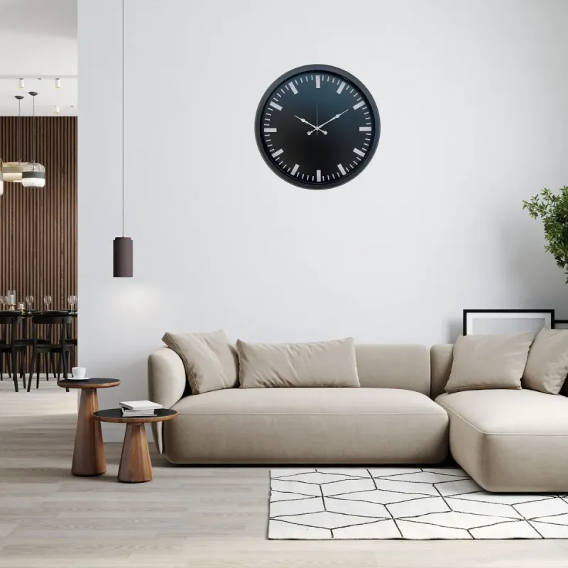 Siyah Metal Duvar Saati 52 cm · Model 5287B