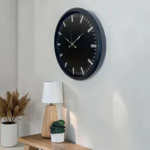 Siyah Metal Duvar Saati 52 cm · Model 5287B