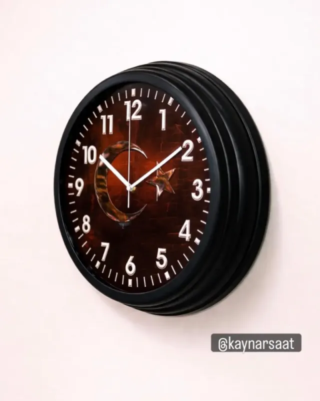 40x40 Siyah Metal Duvar Saati