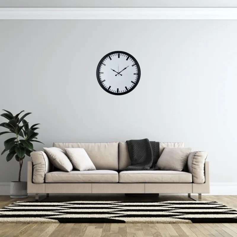 Siyah Metal Duvar Saati 52 cm · Model 5289B