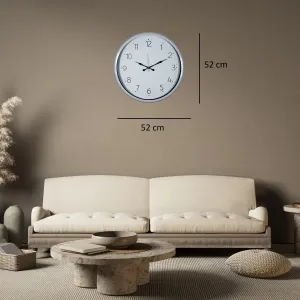 Beyaz Metal Duvar Saati 52 cm · Model 5204W