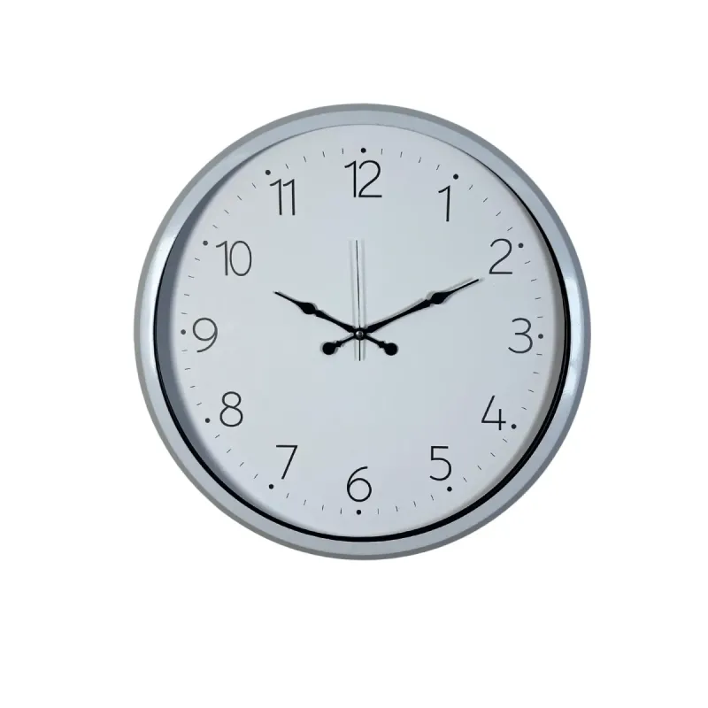 Beyaz Metal Duvar Saati 52 cm · Model 5204W