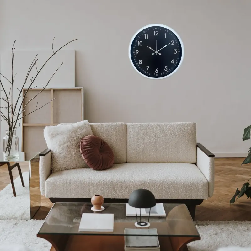 Beyaz Metal Duvar Saati 52 cm · Model 5207W