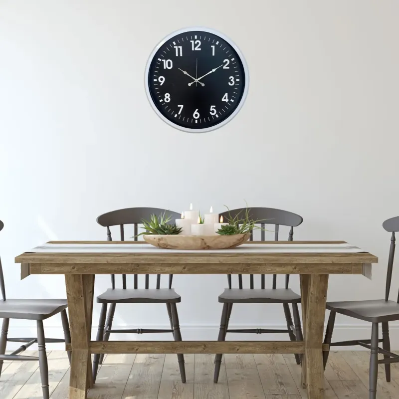 Beyaz Metal Duvar Saati 52 cm · Model 5231W