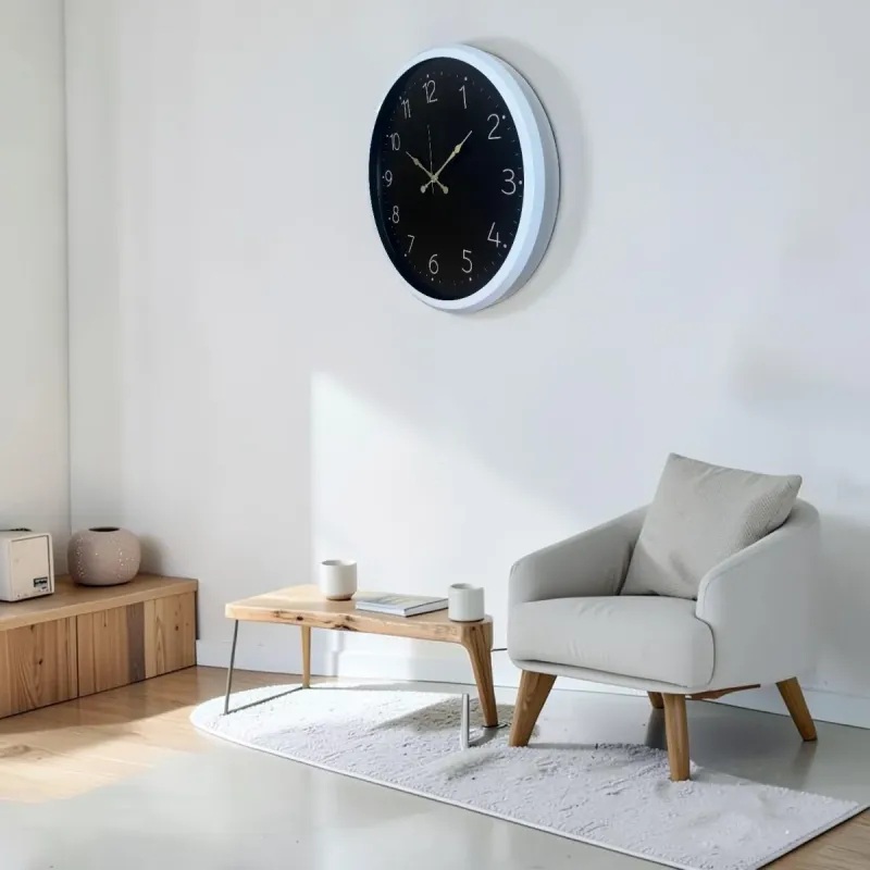 Beyaz Metal Duvar Saati 52 cm · Model 5247W