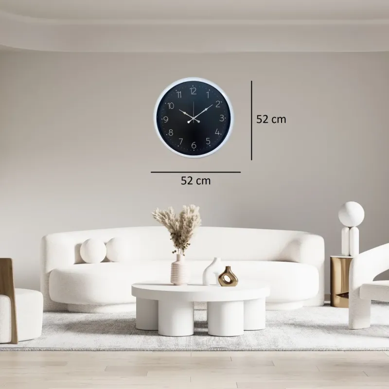 Beyaz Metal Duvar Saati 52 cm · Model 5247W