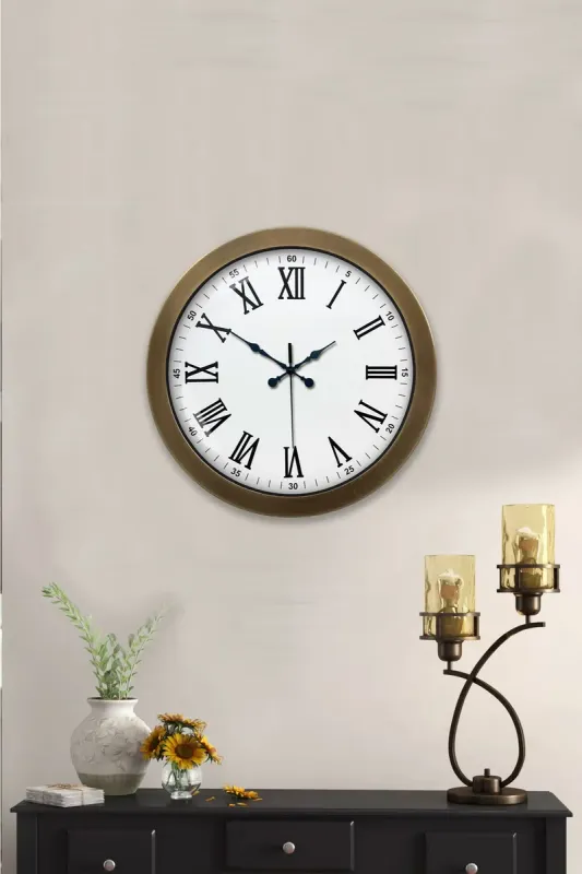 Roma Rakamlı Eskitme Metal Duvar Saati 36 cm · Model 3654E