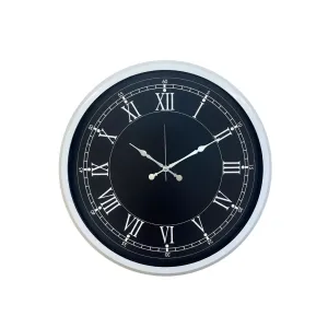 Roma Rakamlı Beyaz Metal Duvar Saati 52 cm · Model 5251W