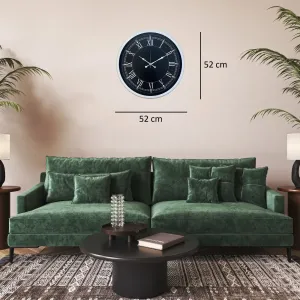 Roma Rakamlı Beyaz Metal Duvar Saati 52 cm · Model 5251W