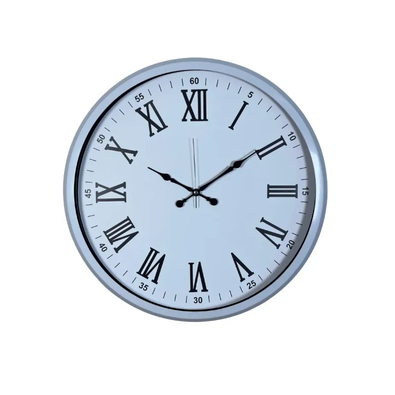 Beyaz Metal Duvar Saati 52 cm · Model 5254W