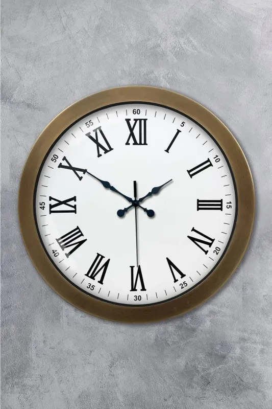 Roma Rakamlı Eskitme Metal Duvar Saati 36 cm · Model 3654E