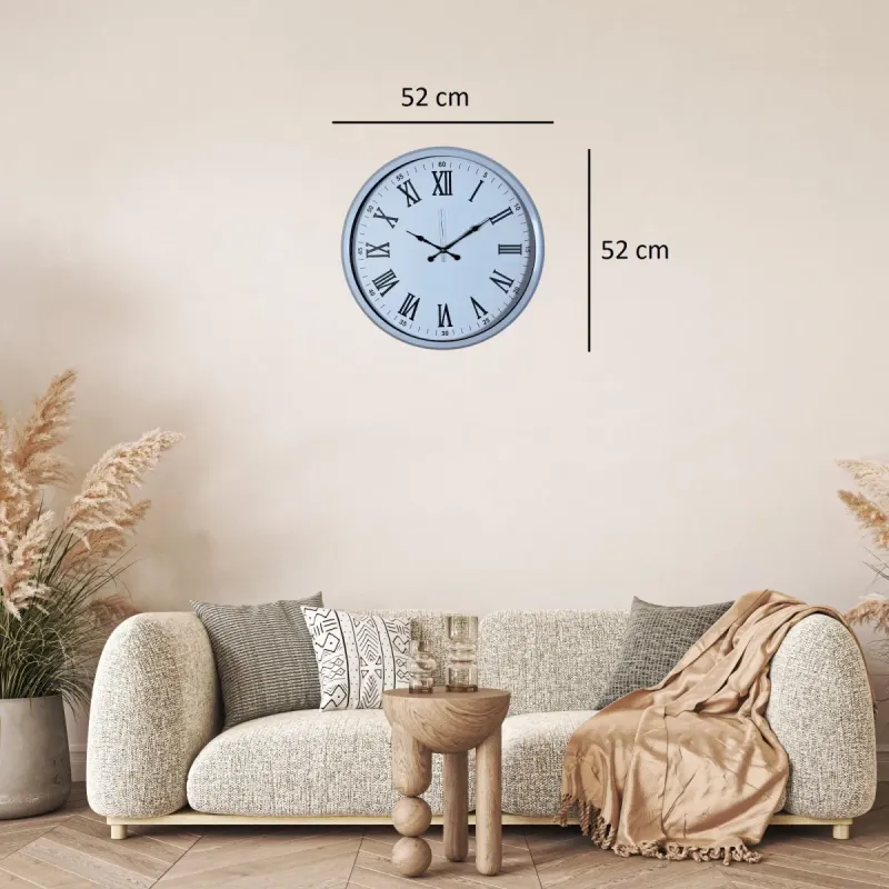 Beyaz Metal Duvar Saati 52 cm · Model 5254W