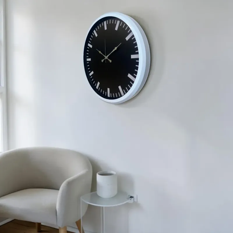 Beyaz Metal Duvar Saati 52 cm · Model 5287W