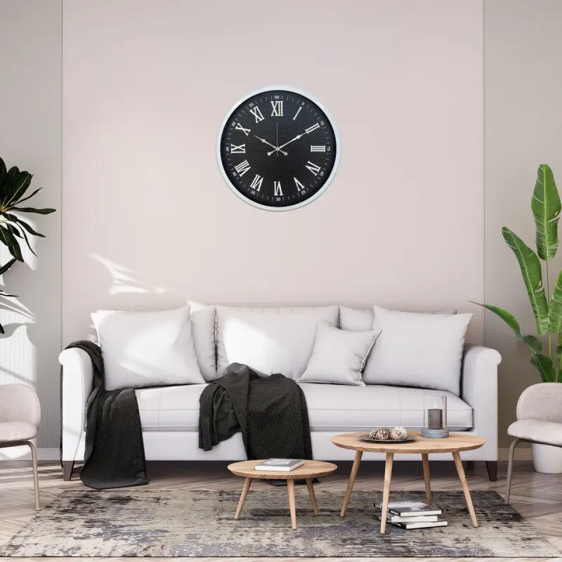 Beyaz Metal Duvar Saati 52 cm · Model 5290W