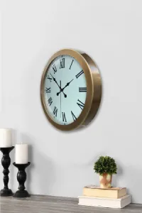 Roma Rakamlı Eskitme Metal Duvar Saati 36 cm · Model 3654E
