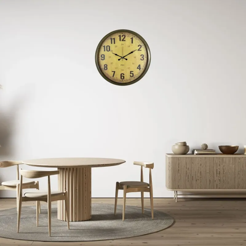 Retro Görünümlü Eskitme Metal Duvar Saati 52 cm · Model 5213E