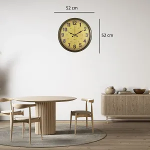 Retro Görünümlü Eskitme Metal Duvar Saati 52 cm · Model 5213E