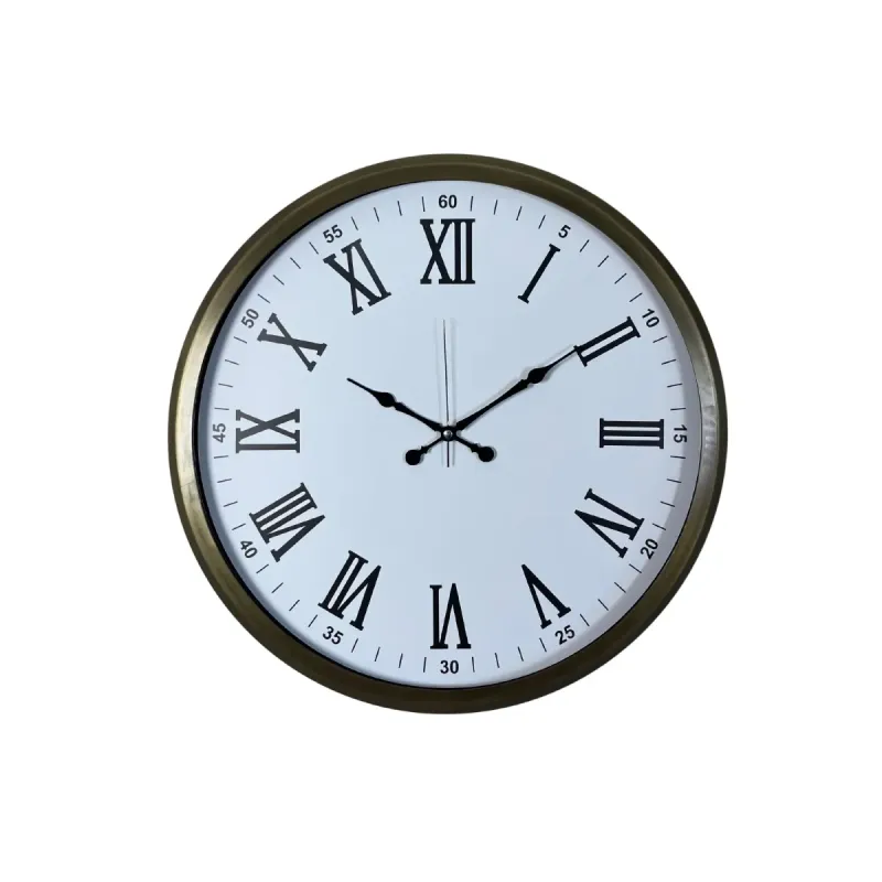 Roma Rakamlı Retro Görünümlü Eskitme Metal Duvar Saati 52 cm · Model 5254E