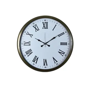 Roma Rakamlı Retro Görünümlü Eskitme Metal Duvar Saati 52 cm · Model 5254E