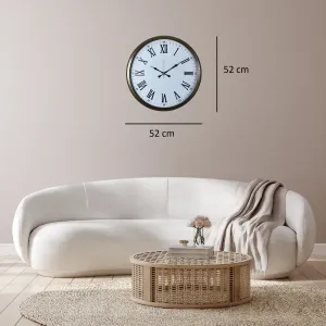 Roma Rakamlı Retro Görünümlü Eskitme Metal Duvar Saati 52 cm · Model 5254E