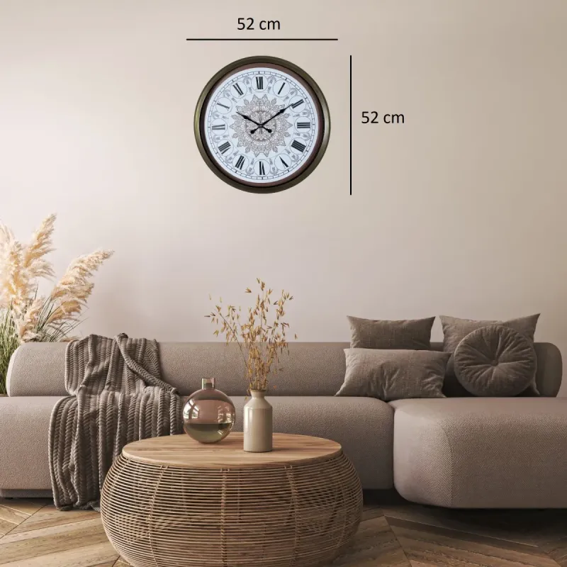 Eskitme Metal Duvar Saati 52 cm · Model 5267E