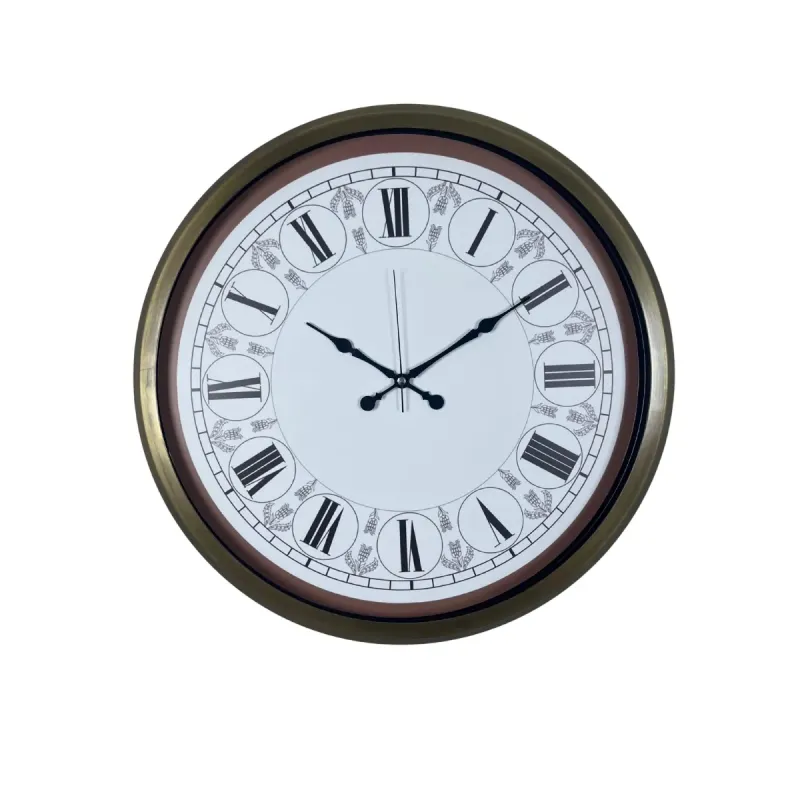 Desenli Eskitme Metal Duvar Saati 52 cm · Model 5268E