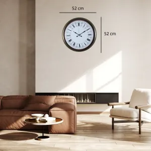Desenli Eskitme Metal Duvar Saati 52 cm · Model 5268E