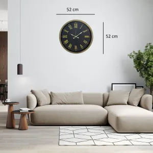 Roma Rakamlı Eskitme Metal Duvar Saati 52 cm · Model 5273E