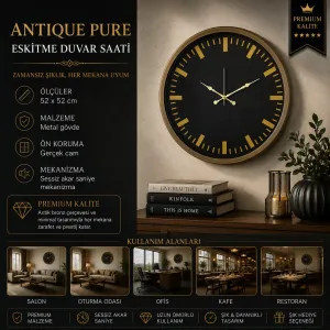 Eskitme Metal Duvar Saati 52 cm · Model 5288E