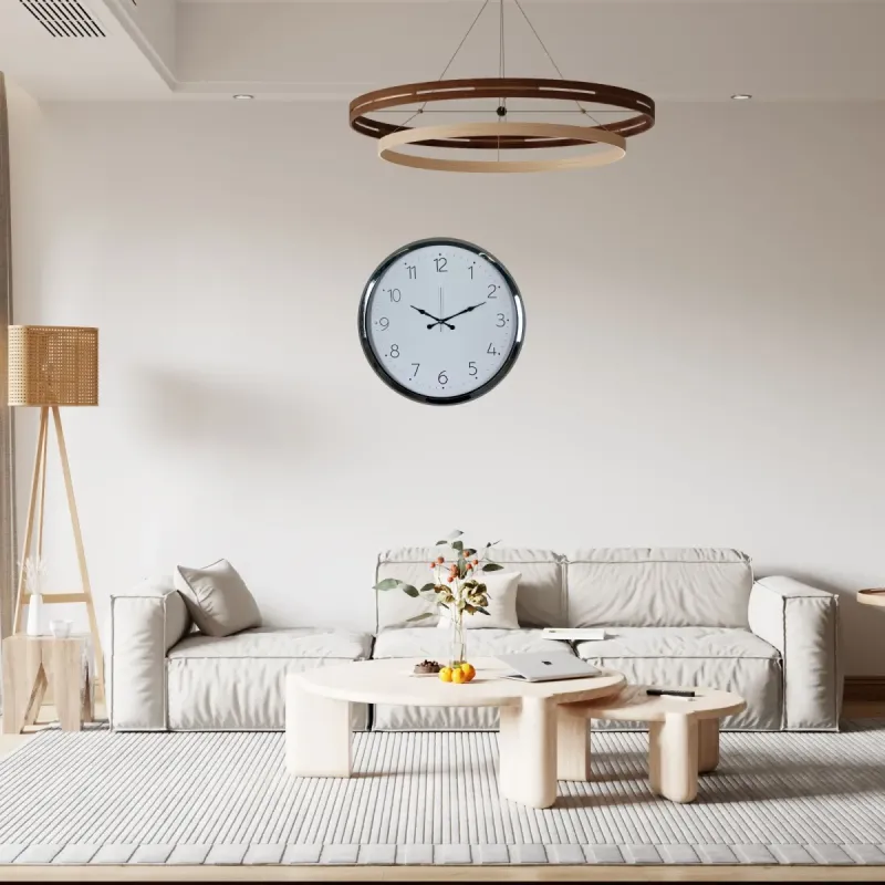 Krom Metal Duvar Saati 52 cm · Model 5204K