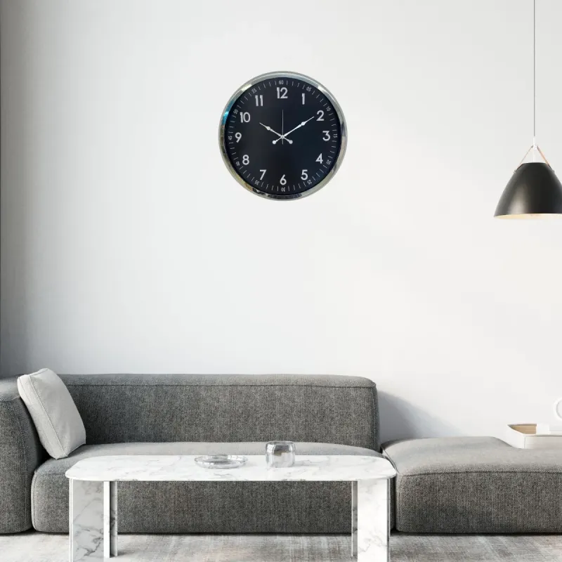 Krom Metal Duvar Saati 52 cm · Model 5207K