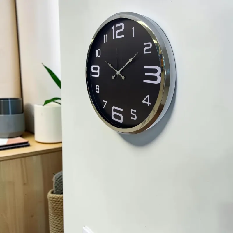 Krom Metal Duvar Saati 52 cm · Model 5209K