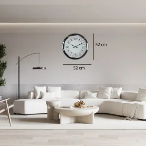 Desenli Krom Metal Duvar Saati 52 cm · Model 5220K