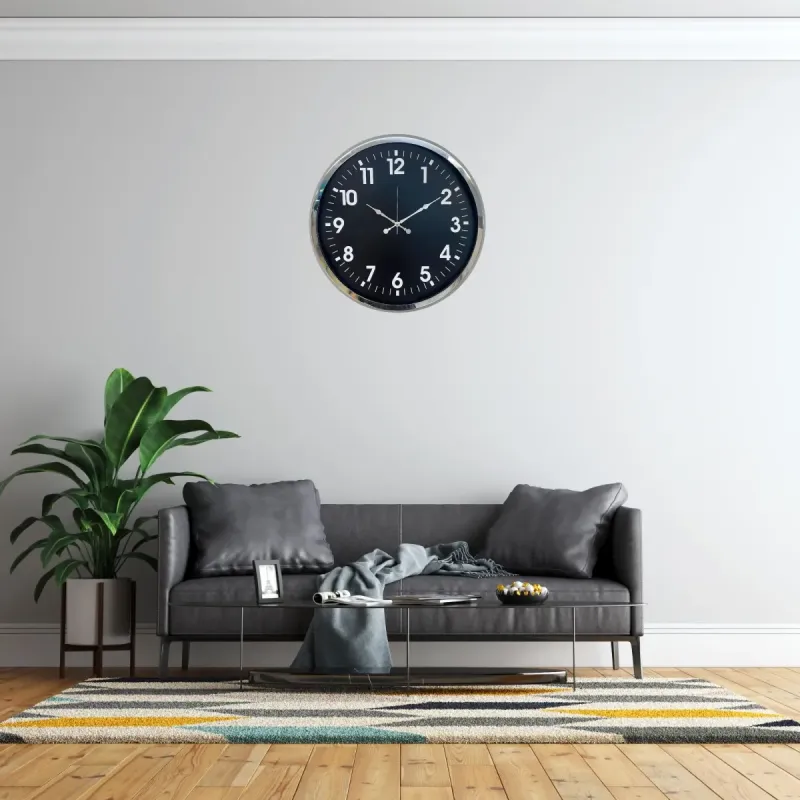 Krom Metal Duvar Saati 52 cm · Model 5231K