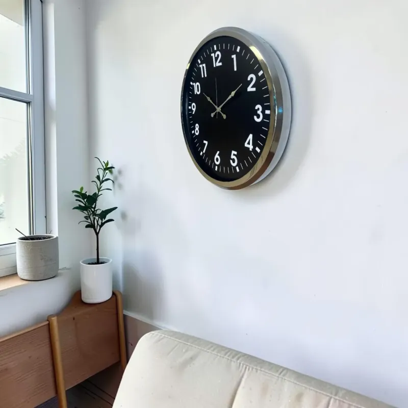 Krom Metal Duvar Saati 52 cm · Model 5231K