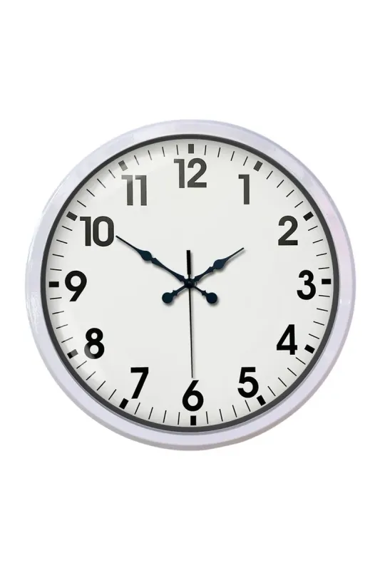 Beyaz Metal Duvar Saati 52 cm · Model 5201W