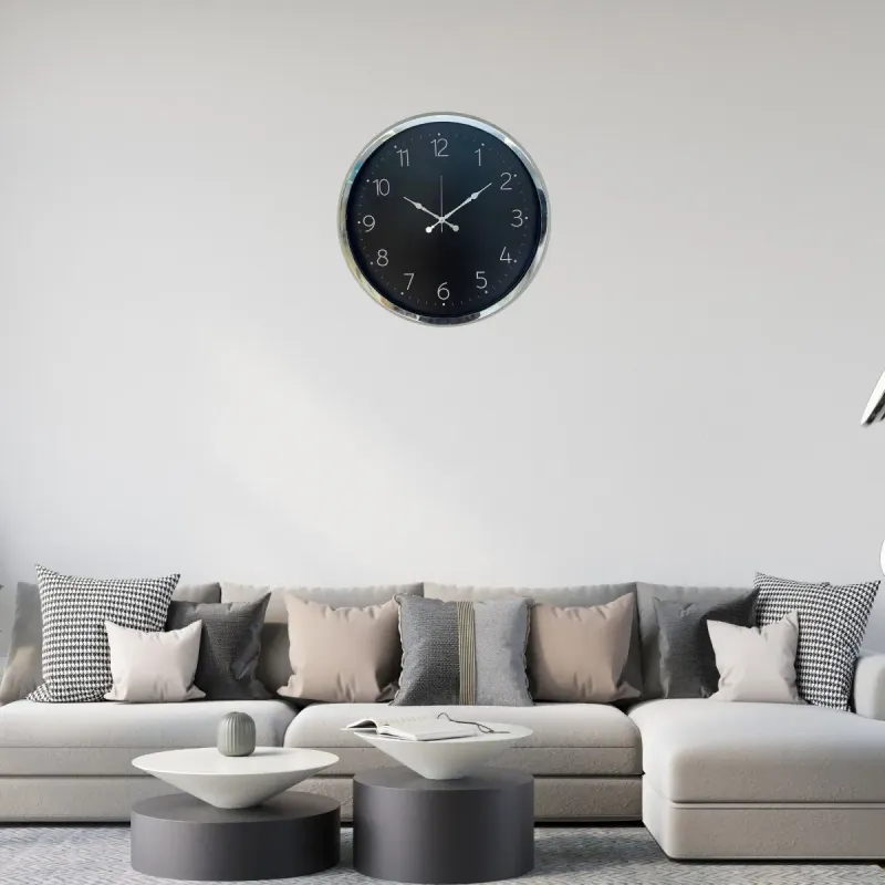 Krom Metal Duvar Saati 52 cm · Model 5247K