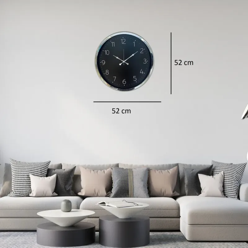 Krom Metal Duvar Saati 52 cm · Model 5247K