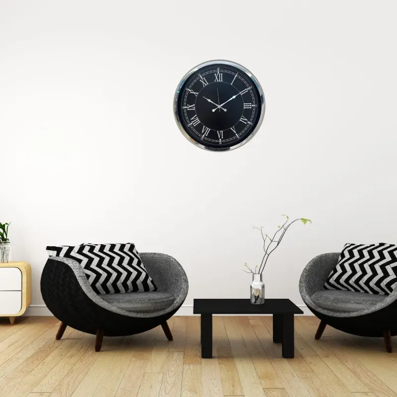 Krom Metal Duvar Saati 52 cm · Model 5251K