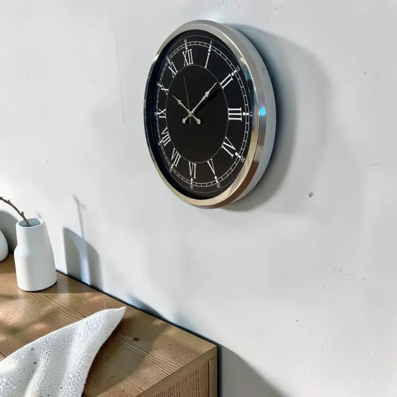 Krom Metal Duvar Saati 52 cm · Model 5251K