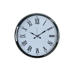 Roma Rakamlı Krom Metal Duvar Saati 52 cm · Model 5254K