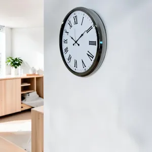 Roma Rakamlı Krom Metal Duvar Saati 52 cm · Model 5254K